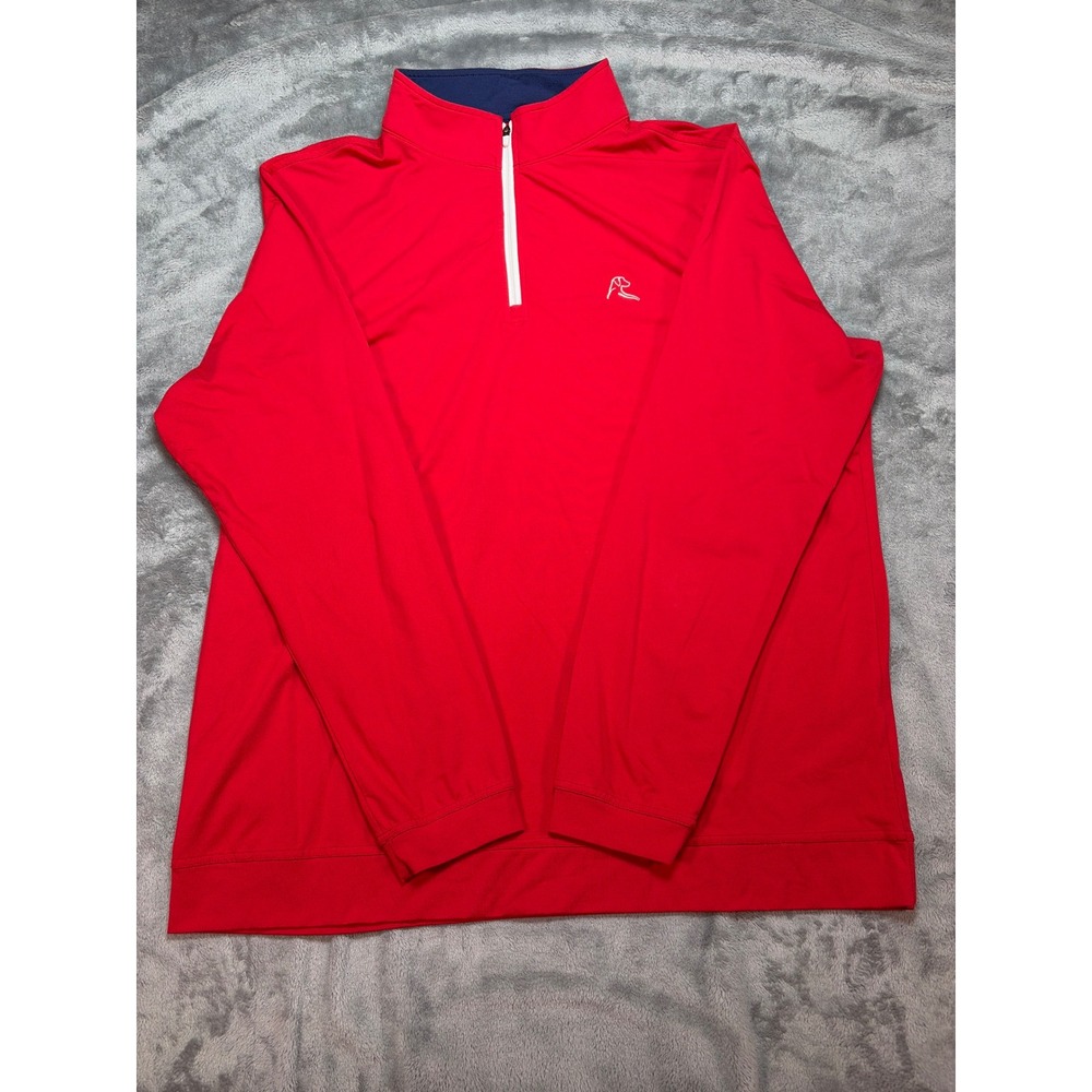 Rhoback Mens Red Performance Quarter Zip Pullover XL QZ0017 Long Sleeve Golf